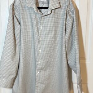 Collection Michael Strahan Classic Checkered Dress Shirt EUC Sz 18 34/35